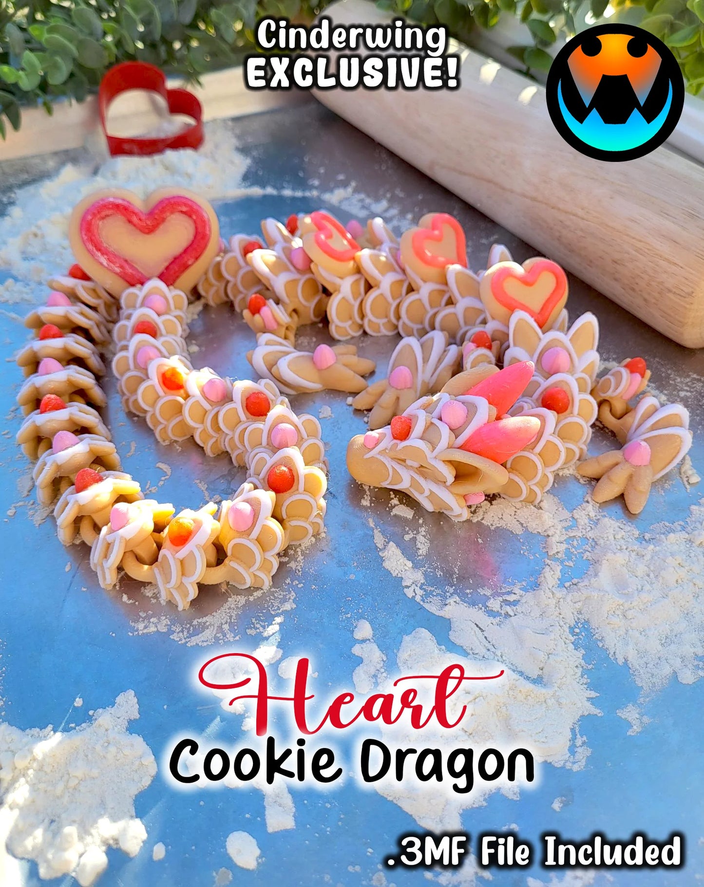 Dragon - Adult Cookie Heart